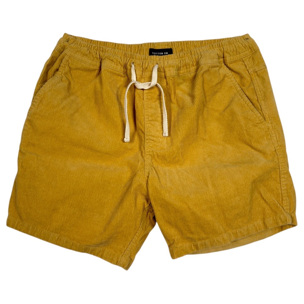 Cotton On Corduroy Shorts Womens Small Petite Yellow Elastic Waist Casual